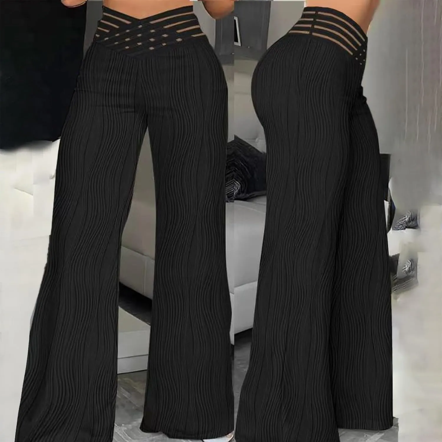 2023 Womens Bootcut Yoga Pants - Flare Leggings for Women High Waisted Crossover Workout Lounge Bell Bottom Dress Pants