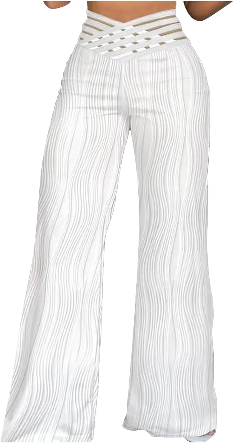 2023 Womens Bootcut Yoga Pants - Flare Leggings for Women High Waisted Crossover Workout Lounge Bell Bottom Dress Pants