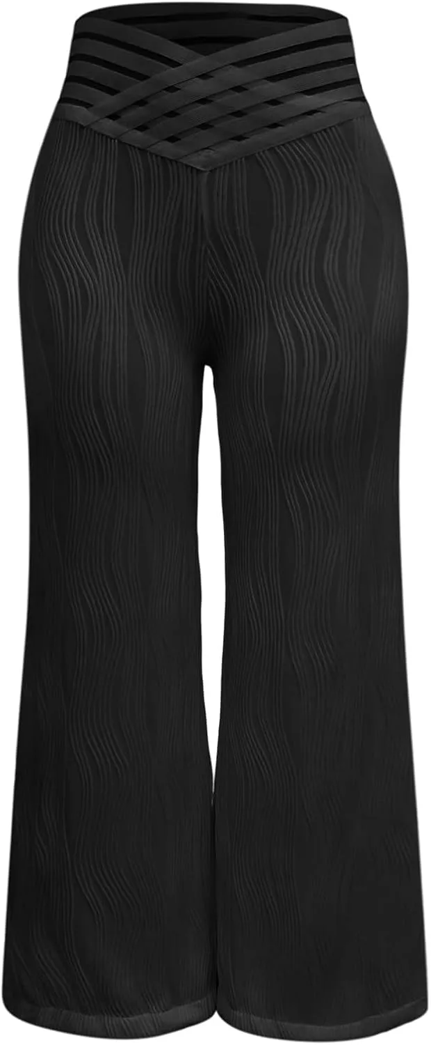 2023 Womens Bootcut Yoga Pants - Flare Leggings for Women High Waisted Crossover Workout Lounge Bell Bottom Dress Pants