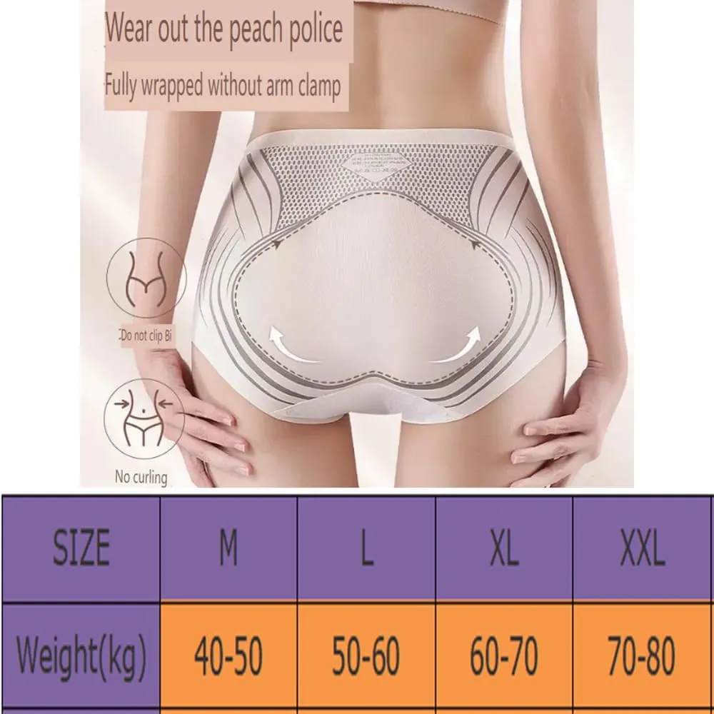 3PCS High Waist Seamless Liquid Ice Silk Shaping Pants Women Butt Lifting Ice Silk Body Shapewear