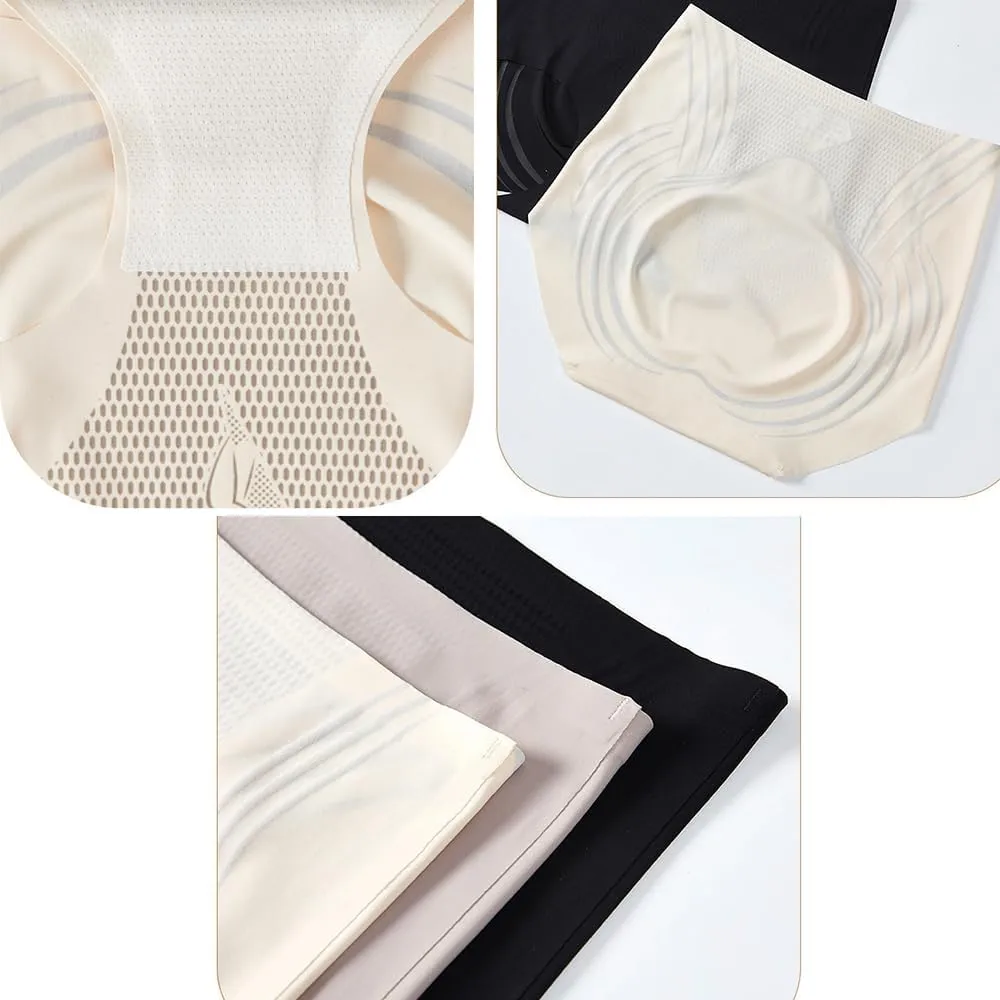 3PCS High Waist Seamless Liquid Ice Silk Shaping Pants Women Butt Lifting Ice Silk Body Shapewear