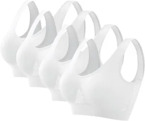 4 Pack Women's Racerback Sports Bra Seamless Yoga Sports Bras Workout Tops Activity Sleep Bras