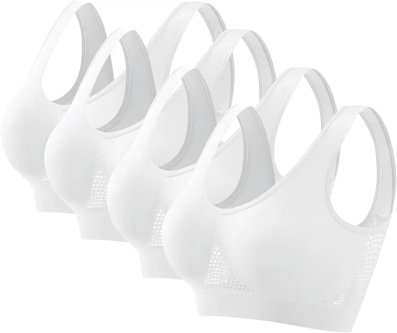 4 Pack Women's Racerback Sports Bra Seamless Yoga Sports Bras Workout Tops Activity Sleep Bras