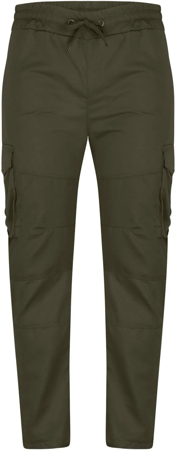 ADHOWBEW Mens Work Pants Outdoor Relaxed Fit Cargo Pockets Straight Elastic Pants