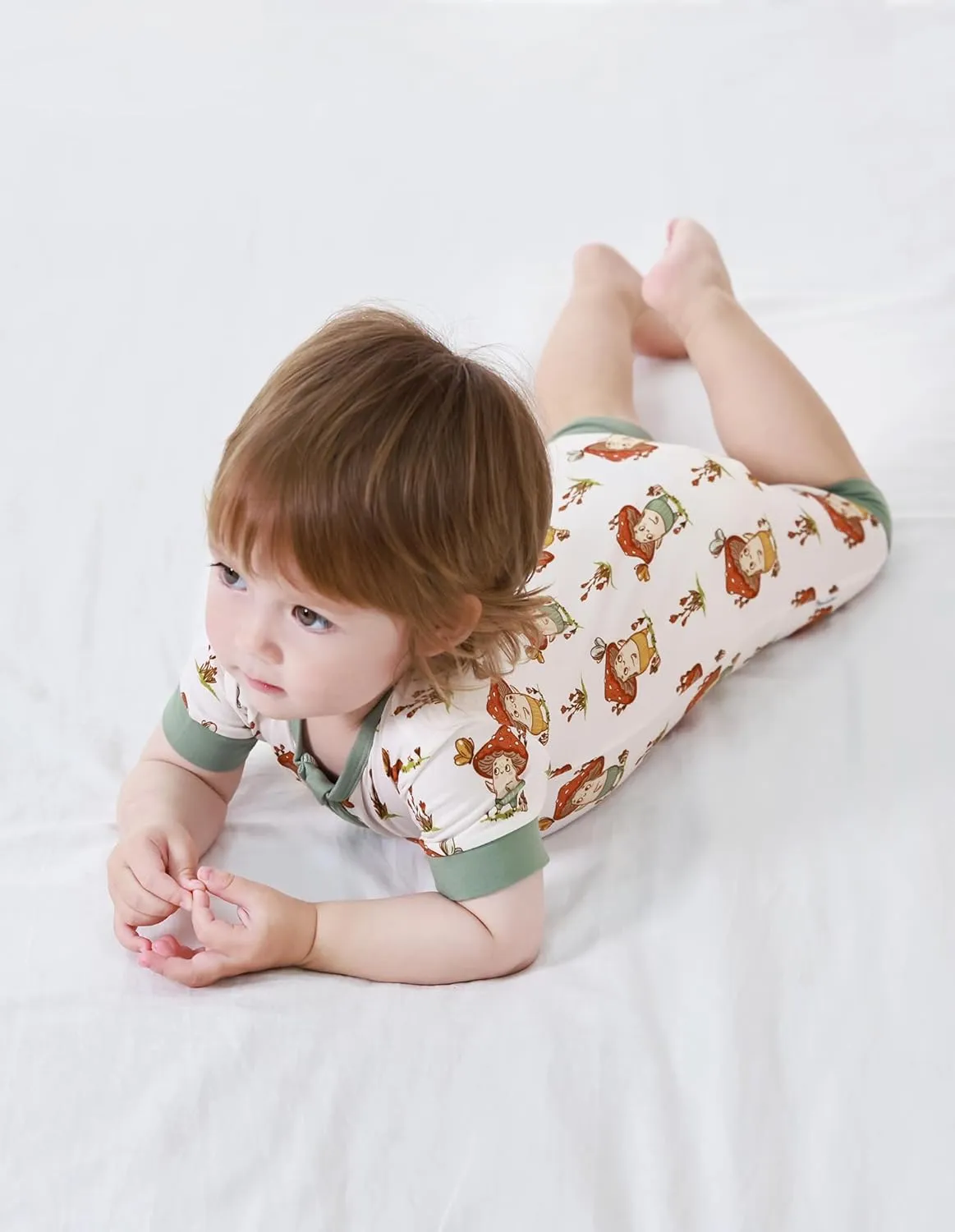 Baby Boys Girls Rompers Jumpsuits Toddler Short Sleeve Infant Sleep and Play Romper Viscose from Bamboo Pajamas