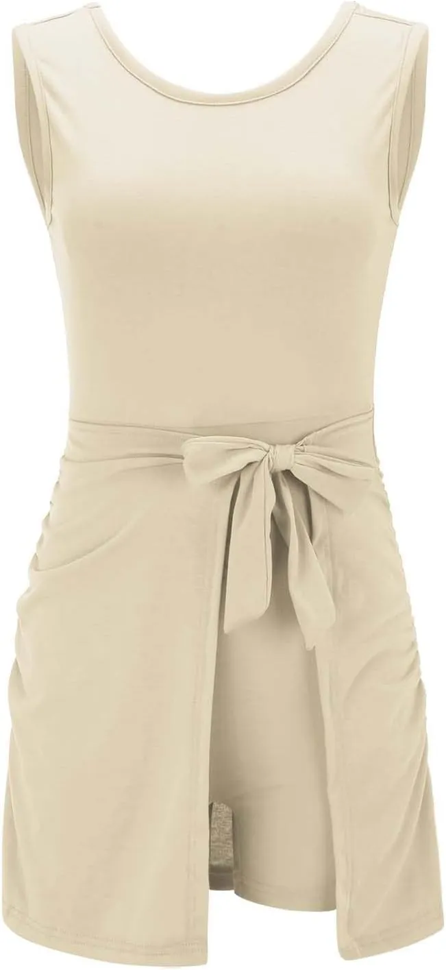 Beach Vacation Clothes for Women Workout Athletic Short Rompers Jumpsuits Women's Casual Sleeveless Dresses