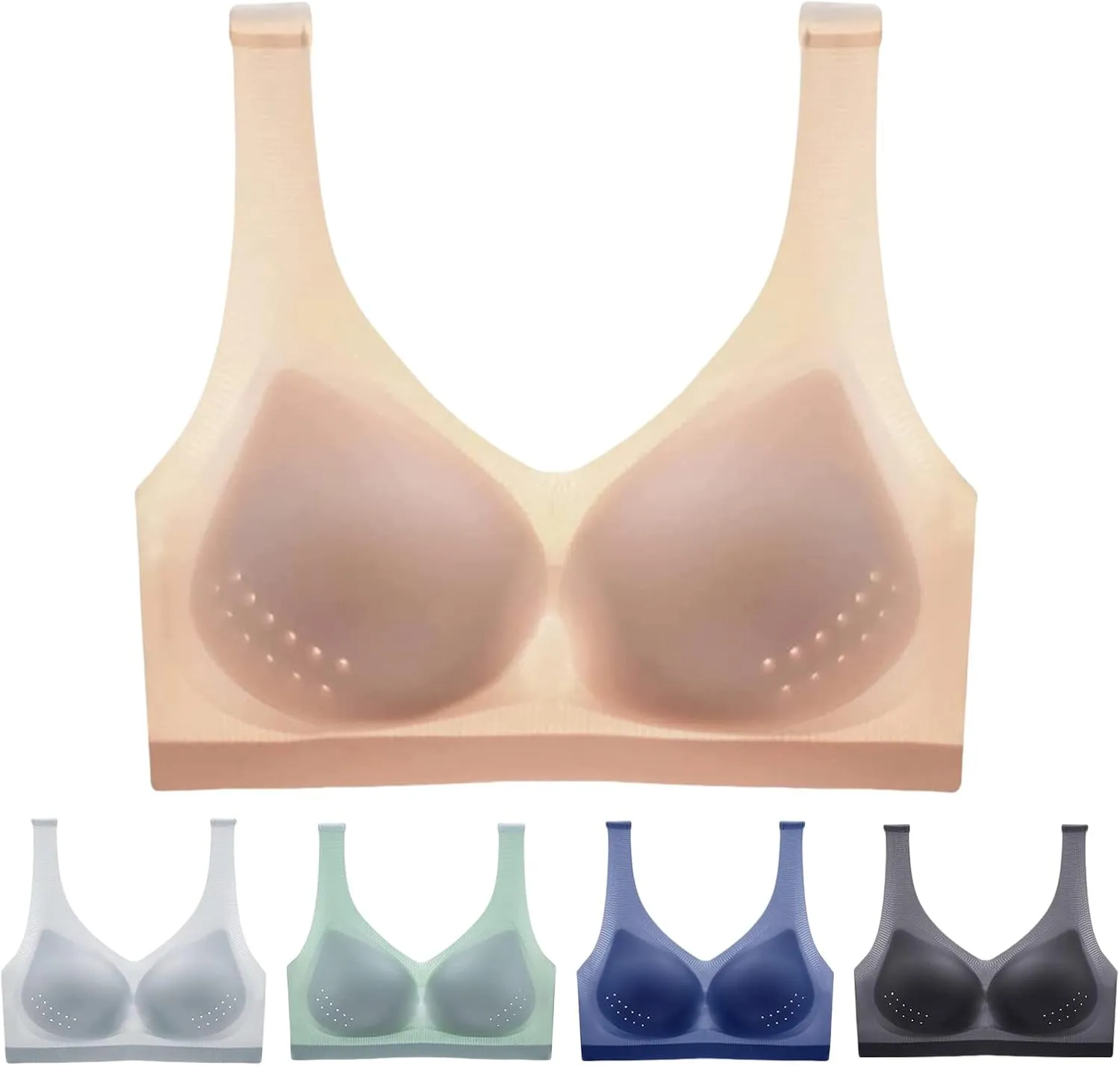 Bras for Women No Underwire Comfy Ultra-Thin Ice Silk Bra Cool Mesh Wire Free Breathable Cup Vest with Removable Pads