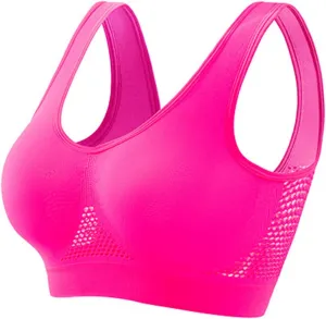 Breathable Sports Bras for Women 2025 Cooling Mesh Comfort Wireless Bra Solid Color Lift Up Air Bra Active Yoga Bra