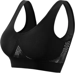 Breathable Sports Bras for Women 2025 Cooling Mesh Comfort Wireless Bra Solid Color Lift Up Air Bra Active Yoga Bra
