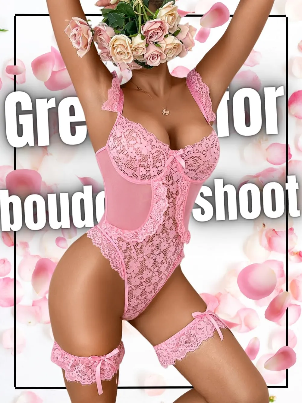 Bridal Lingerie Sets, Lace Bodysuit For Women, Bride Wedding Night, Sexy Garter Exotic Sheer Teddy Floral Bow