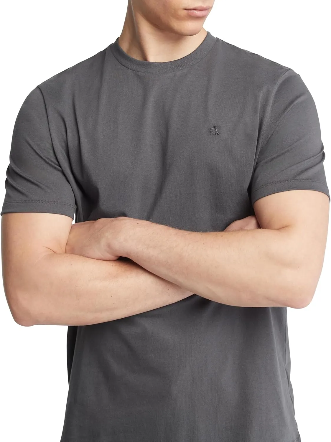 Calvin Klein Men's Smooth Cotton Solid Crewneck T-Shirt