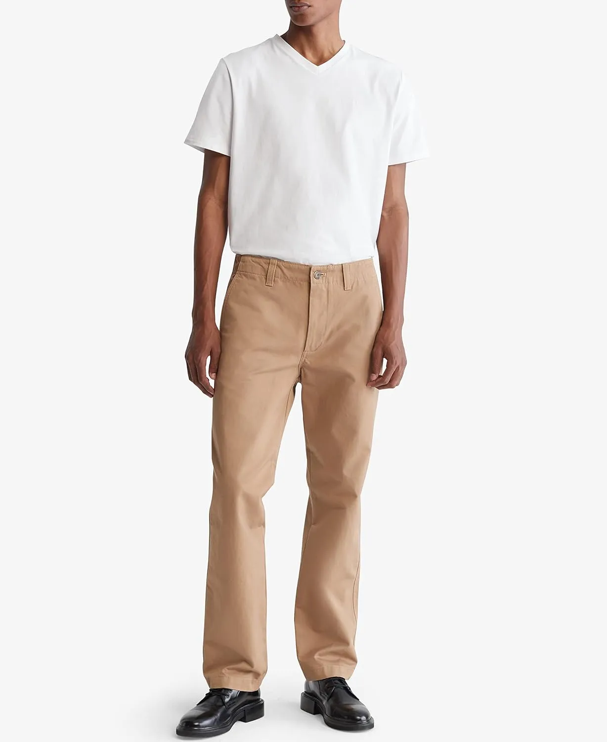 Calvin Klein Men's Smooth Cotton Solid V-Neck T-Shirt