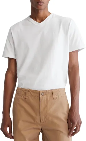 Calvin Klein Men's Smooth Cotton Solid V-Neck T-Shirt