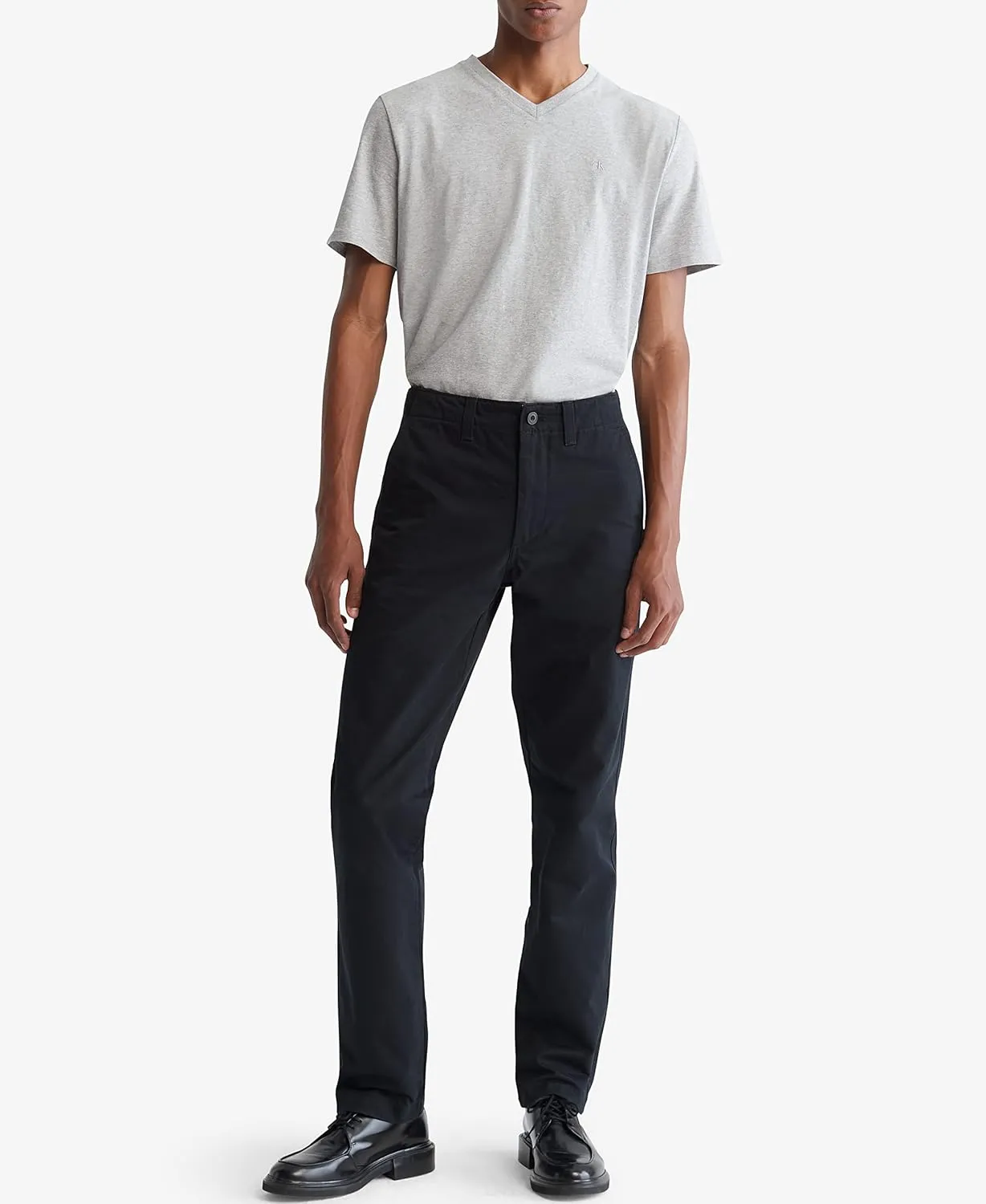 Calvin Klein Men's Smooth Cotton Solid V-Neck T-Shirt