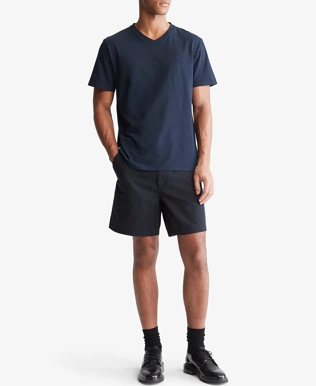 Calvin Klein Men's Smooth Cotton Solid V-Neck T-Shirt