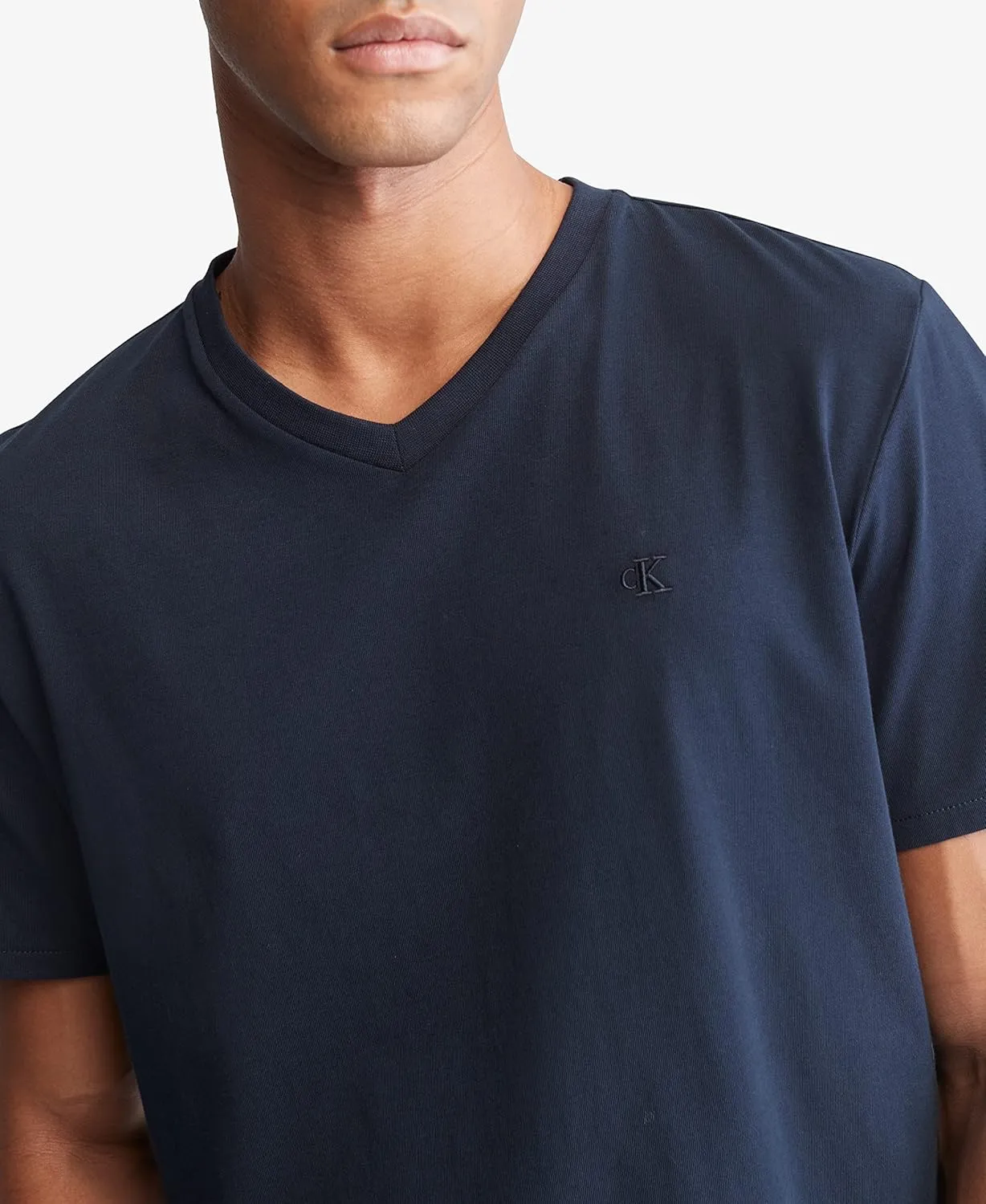 Calvin Klein Men's Smooth Cotton Solid V-Neck T-Shirt