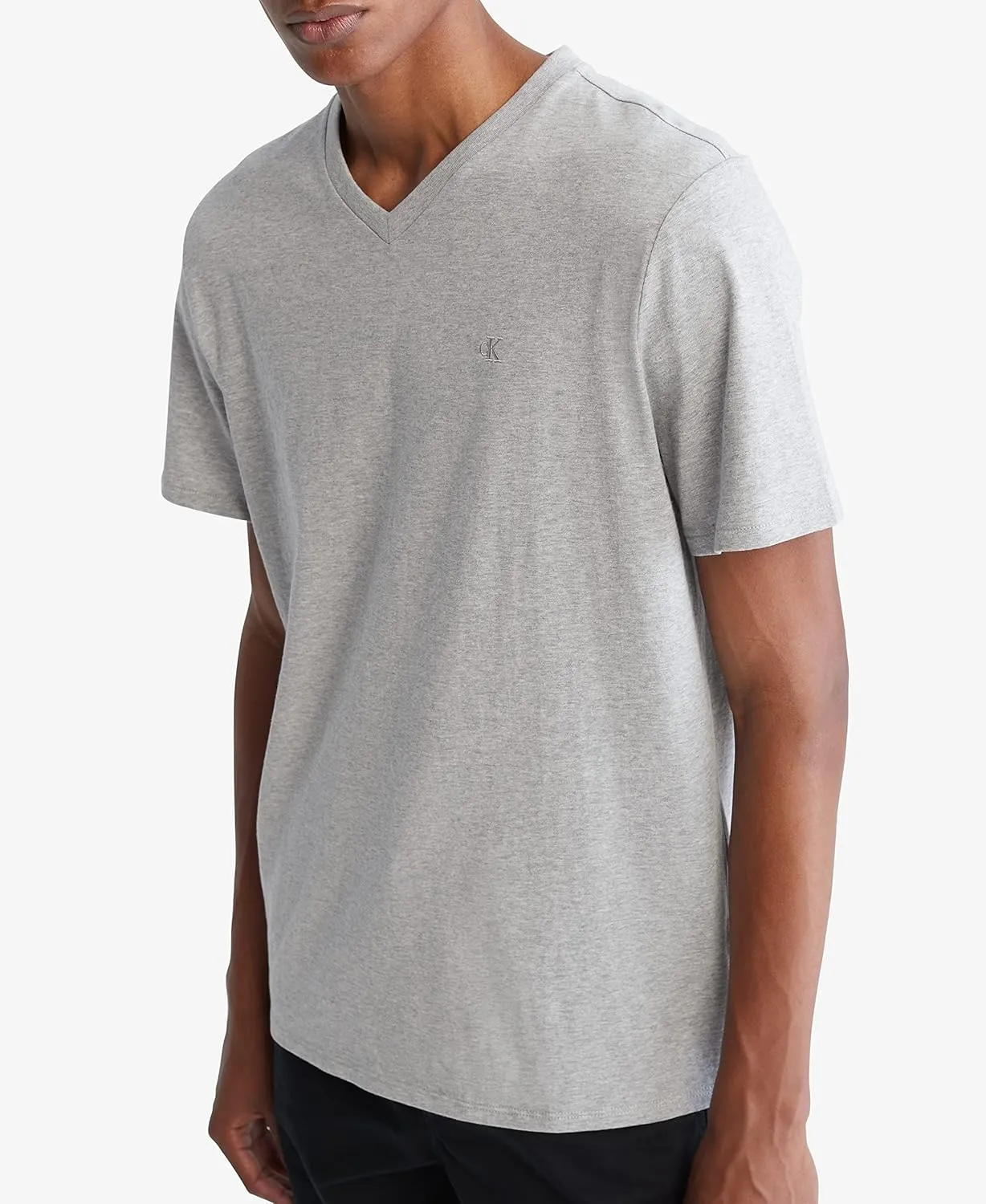 Calvin Klein Men's Smooth Cotton Solid V-Neck T-Shirt