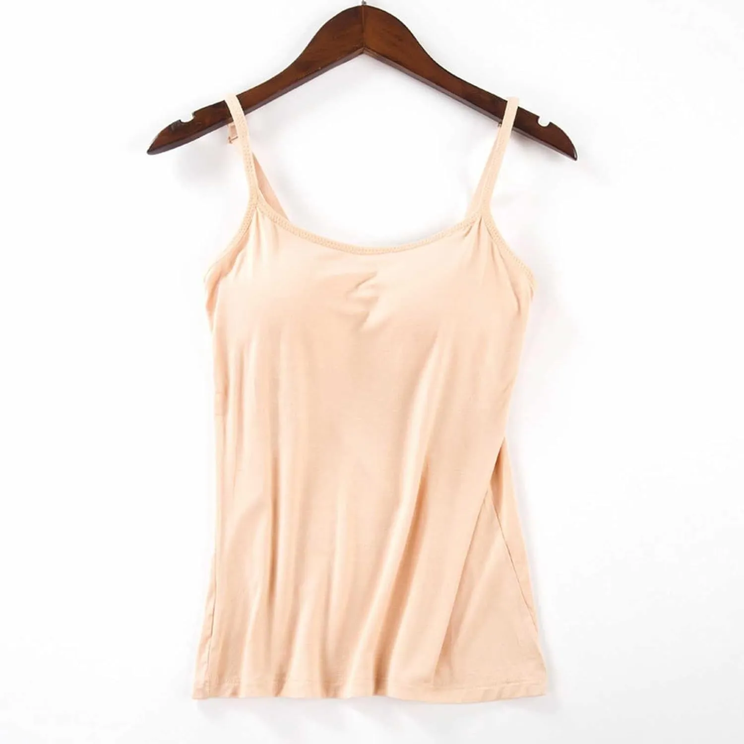 Camisole Tops for Women Built in Bra Spaghetti Strap Workout Yoga Shirts Basic Padded Tank Tops Summer Shelf Bra