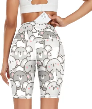 Cartoon Koala Bear Slim Leg Yoga Pants for Women Seamless Butt Lifting Leggings for Women X-Small