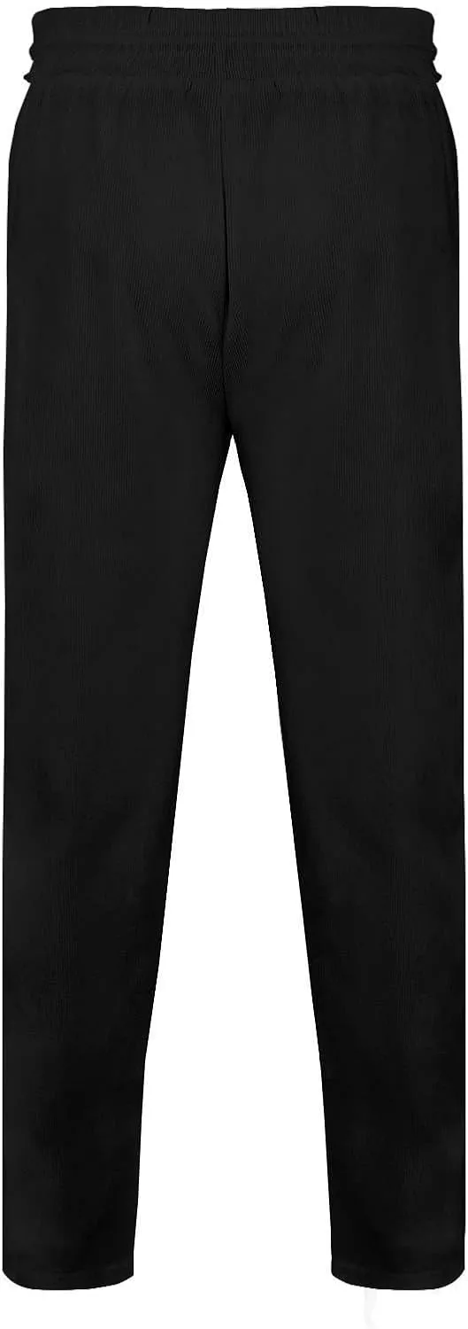 Casual Corduroy Pants for Men Summer Dress Lightweight Cropped Pant Elastic Waist Tapared Yoga Trousers with Pockets