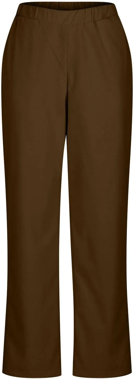 Casual Corduroy Pants for Women Solid Elastic High Waist Pants Loose Comfy Straight Leg Pants Loose Comfort Trousers