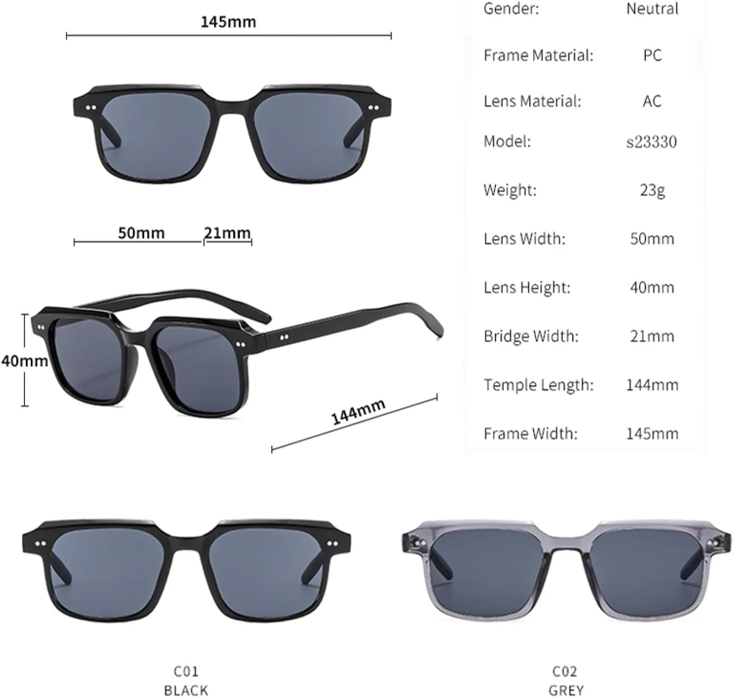 Classic Retro Frame Sunglasses Personalized Glasses Female