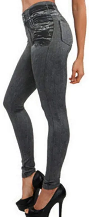Classic Skinny Fit Curvy Denim Pants for Women Washed Stretch High Waisted Shaping Tapered Jeans Trouser with Pocket