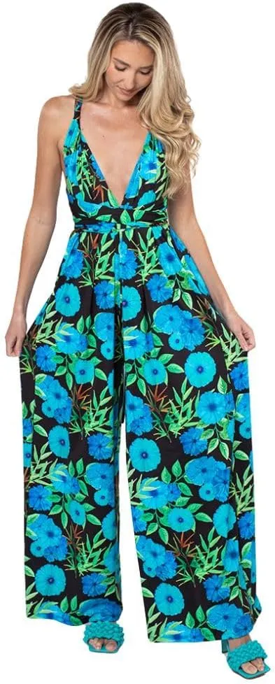 Convertible 4-in-1 Wide Leg Jumpsuit With Pockets