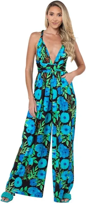 Convertible 4-in-1 Wide Leg Jumpsuit With Pockets
