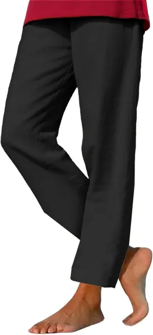 Cotton Linen Pants for Women's High Waist Straight Leg Trousers Casual Baggy Breathable Cool Beach Outfits Plus Size
