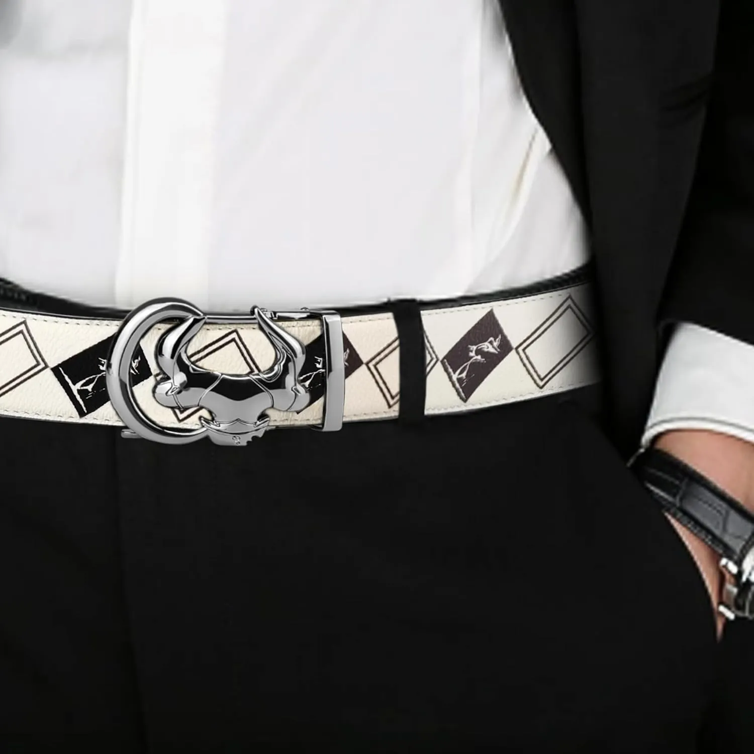 Cowboy Belt for Men Leather Ratchet Dress Belts for Men Adjustable Belt