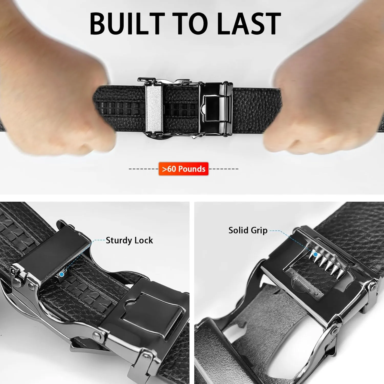 Cowboy Belt for Men Leather Ratchet Dress Belts for Men Adjustable Belt