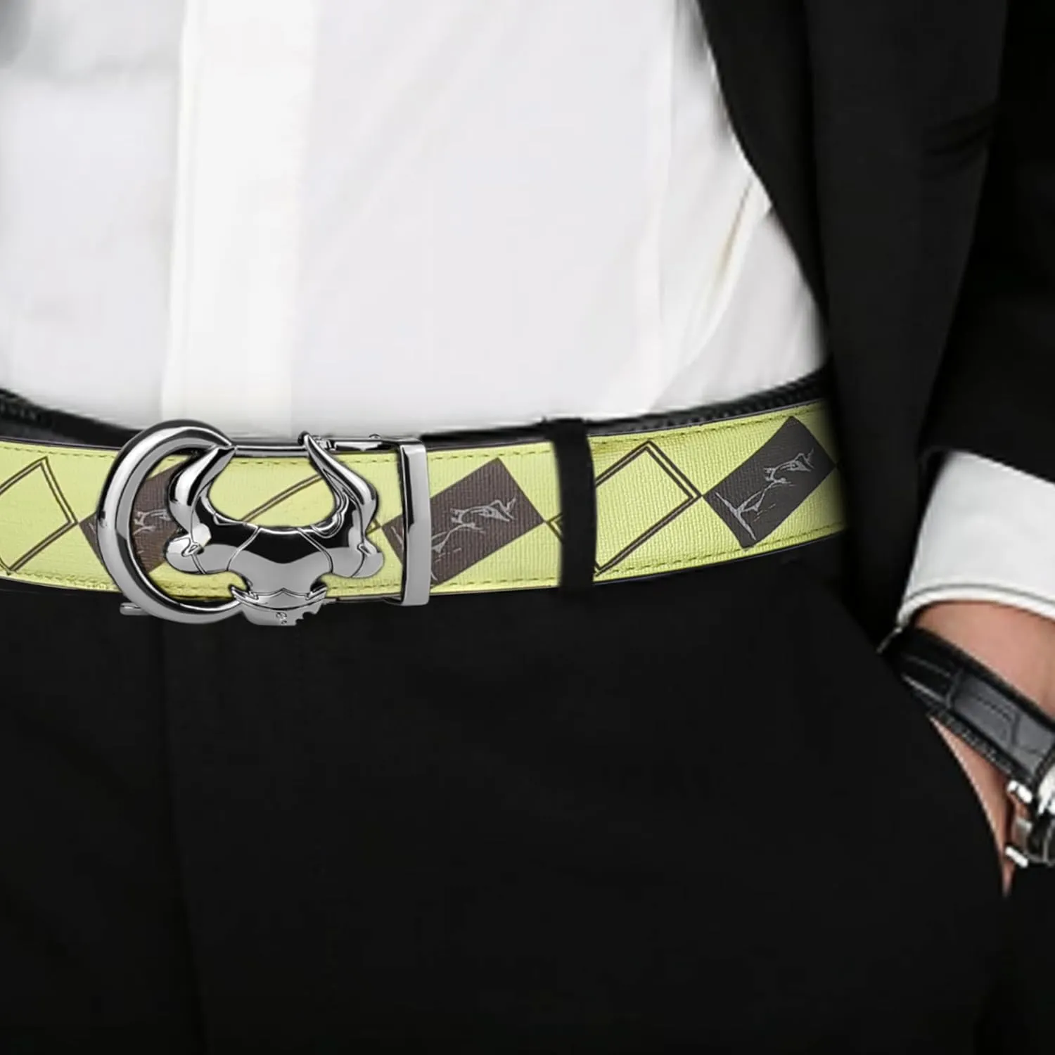 Cowboy Belt for Men Leather Ratchet Dress Belts for Men Adjustable Belt