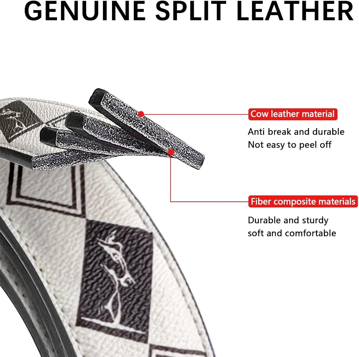 Cowboy Belt for Men Leather Ratchet Dress Belts for Men Adjustable Belt