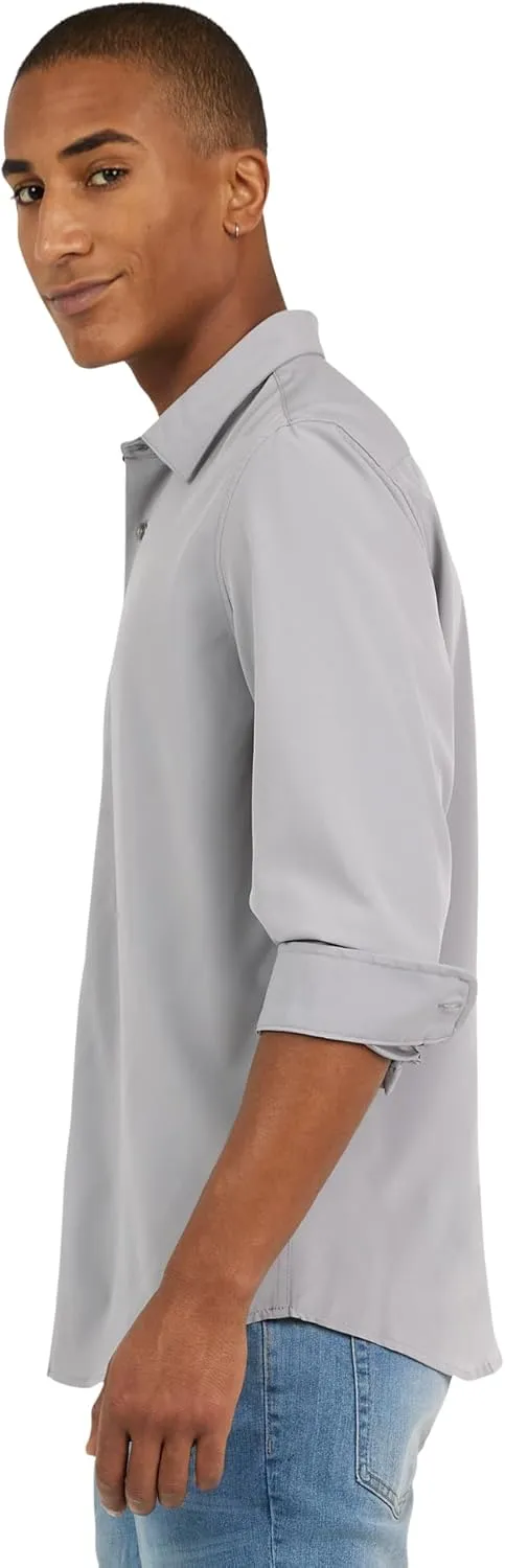 DKNY Men's Long Sleeve Button Down Shirt - Mens Casual Button Up Shirt