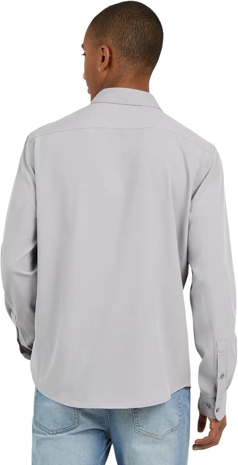 DKNY Men's Long Sleeve Button Down Shirt - Mens Casual Button Up Shirt