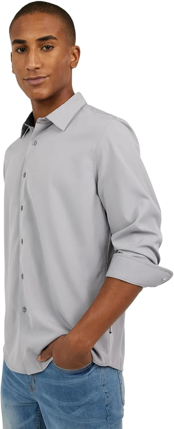 DKNY Men's Long Sleeve Button Down Shirt - Mens Casual Button Up Shirt