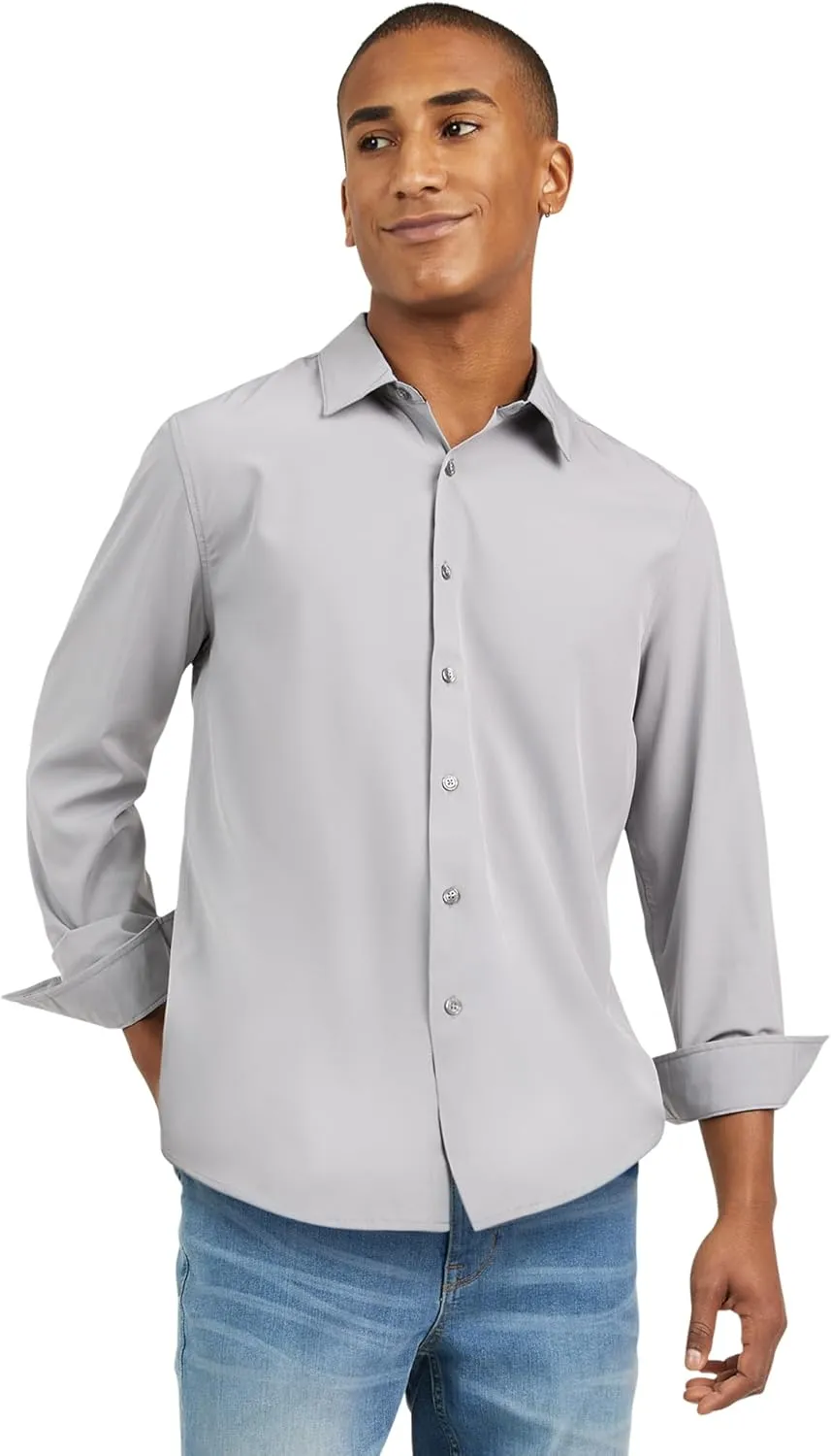 DKNY Men's Long Sleeve Button Down Shirt - Mens Casual Button Up Shirt