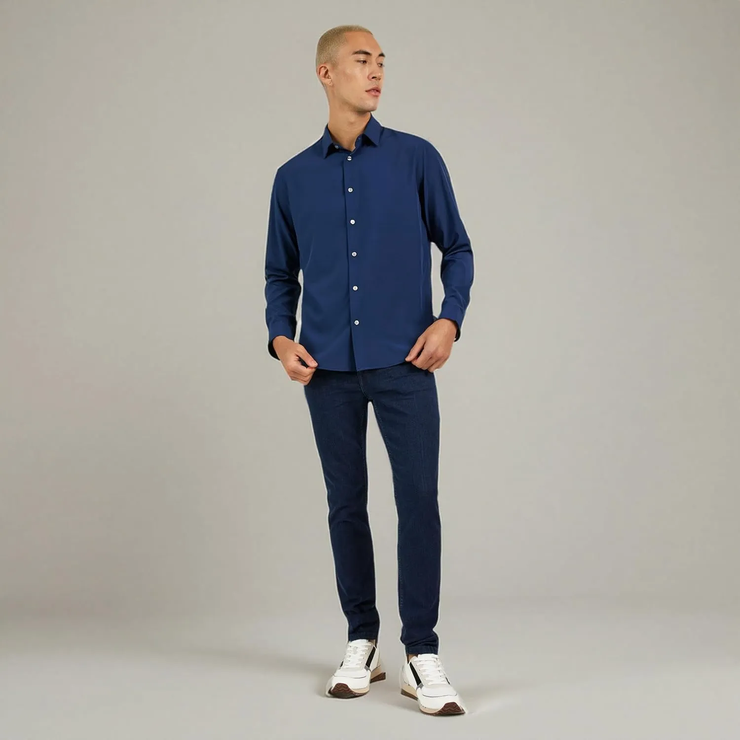 DKNY Men's Long Sleeve Button Down Shirt - Mens Casual Button Up Shirt