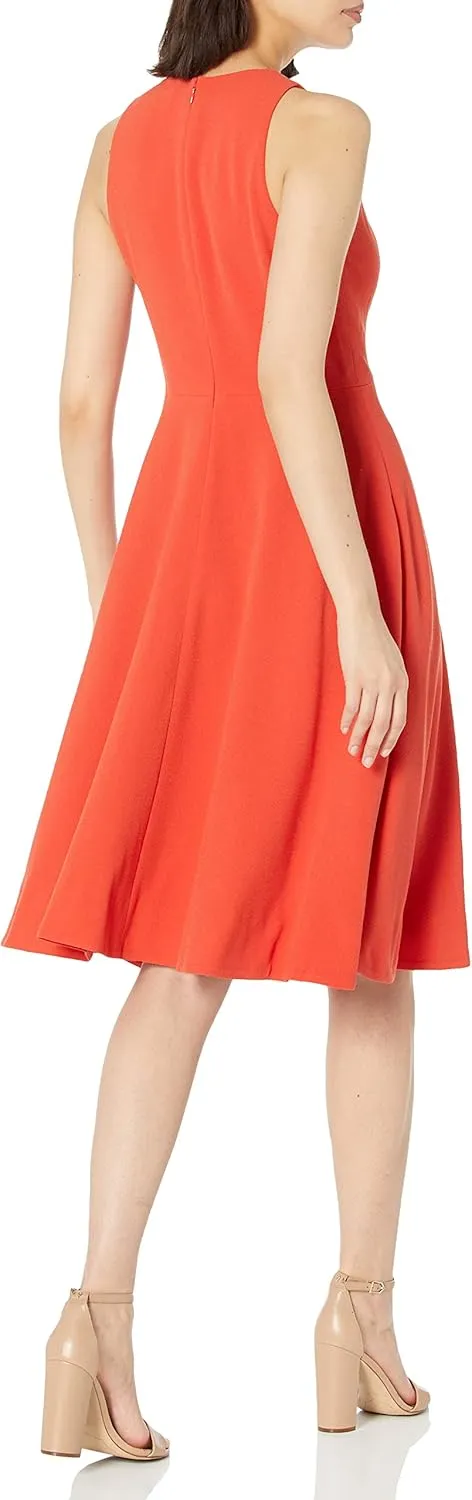 Dress the Population Women's Catalina Plunging V-Neck, a Line Midi