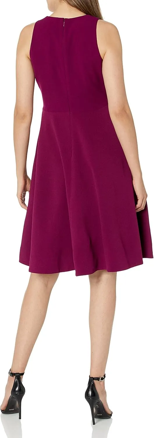 Dress the Population Women's Catalina Plunging V-Neck, a Line Midi