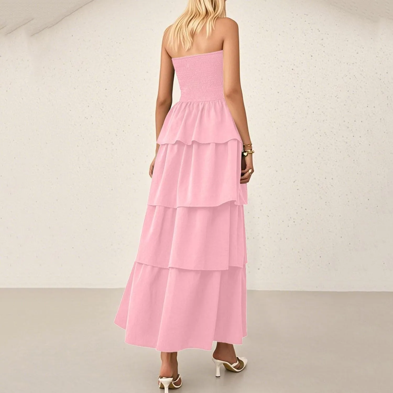 Dresses for Women 2025 Summer Beach Vacation Clothes Spring Tube Top Maxi Dresses Layering Dress