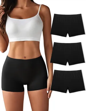Ekouaer Boyshort Panties Women's Soft Underwear Briefs Invisible Hipster 3 Pack Seamless Boxer Brief Panties S-XXL