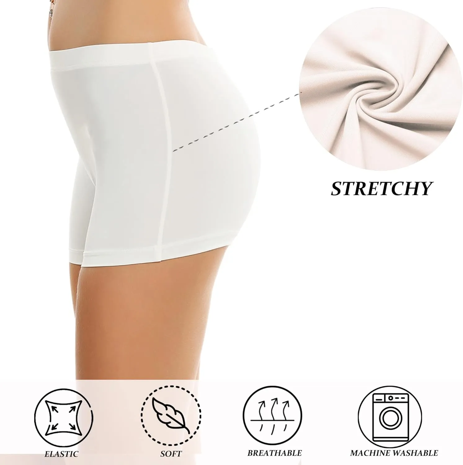 Ekouaer Boyshort Panties Women's Soft Underwear Briefs Invisible Hipster 3 Pack Seamless Boxer Brief Panties S-XXL