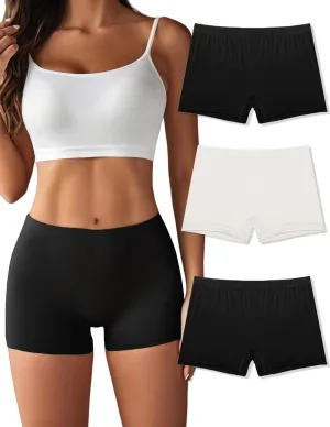 Ekouaer Boyshort Panties Women's Soft Underwear Briefs Invisible Hipster 3 Pack Seamless Boxer Brief Panties S-XXL