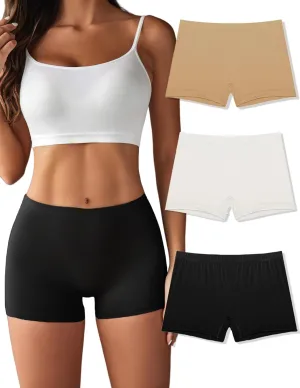 Ekouaer Boyshort Panties Women's Soft Underwear Briefs Invisible Hipster 3 Pack Seamless Boxer Brief Panties S-XXL