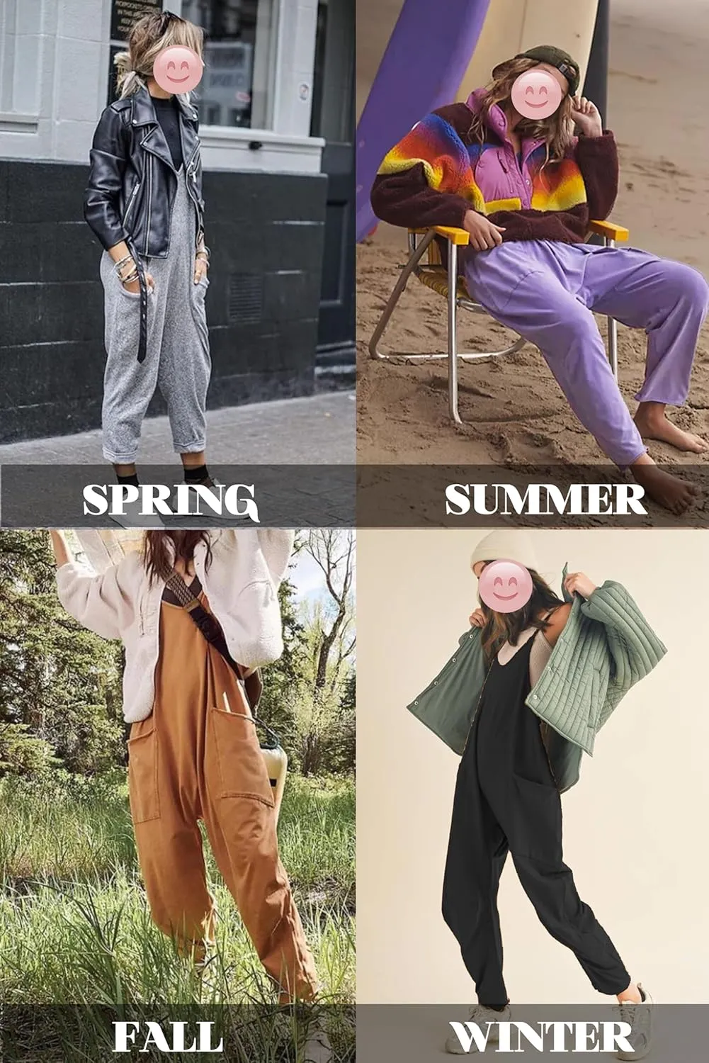 Ekouaer Womens Sleeveless Jumpsuit Loose Spaghetti Strap Baggy Overalls Jumpers Casual Long Pants Rompers with Pockets 2025