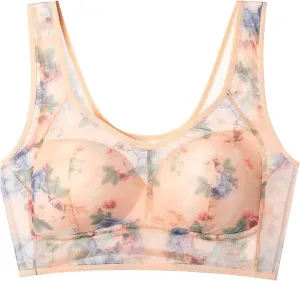 ElleBloom - Ice Silk Lace Cooling Comfort Bra, Seamless Wireless Push up Bras for Older Women, Every Bras