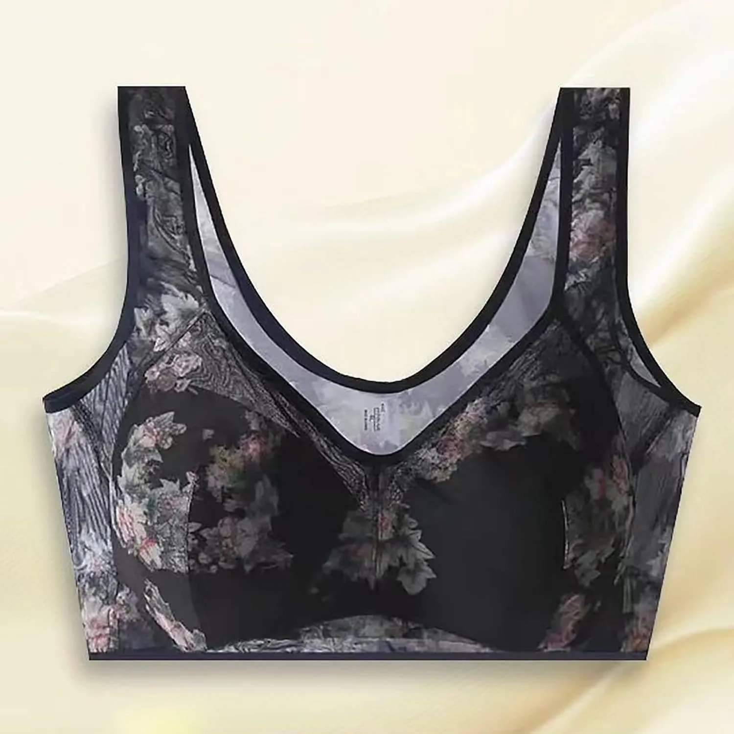 ElleBloom - Ice Silk Lace Cooling Comfort Bra, Seamless Wireless Push up Bras for Older Women, Every Bras