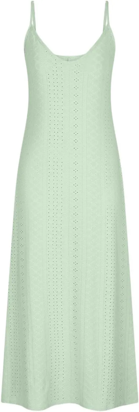 Eyelet Dress for Women 2024 Casual Sleeveless Long Maxi Dress Trendy Sexy V Neck Slip Dress Summer Vacation Outfits